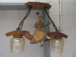 figürlicher Deckenleuchter, der fröhliche Zecher, signiert