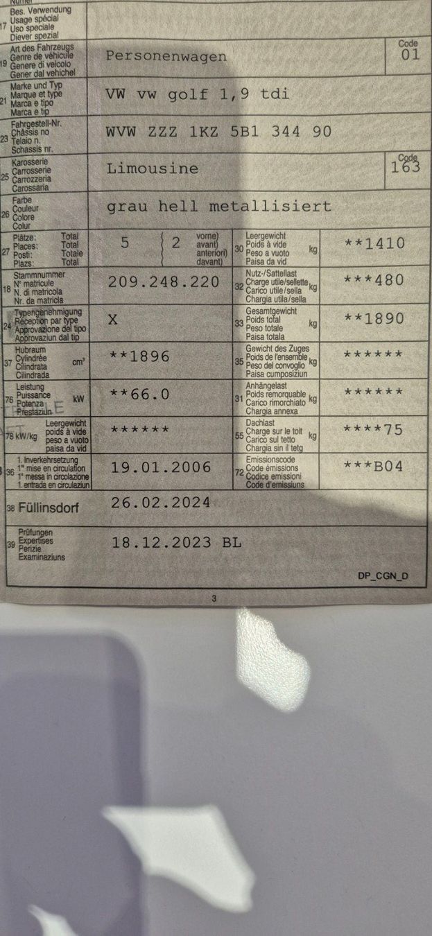 VW Autos: VW Golf 1.9 tdi – Gebraucht aus Otelfingen von hof74 9