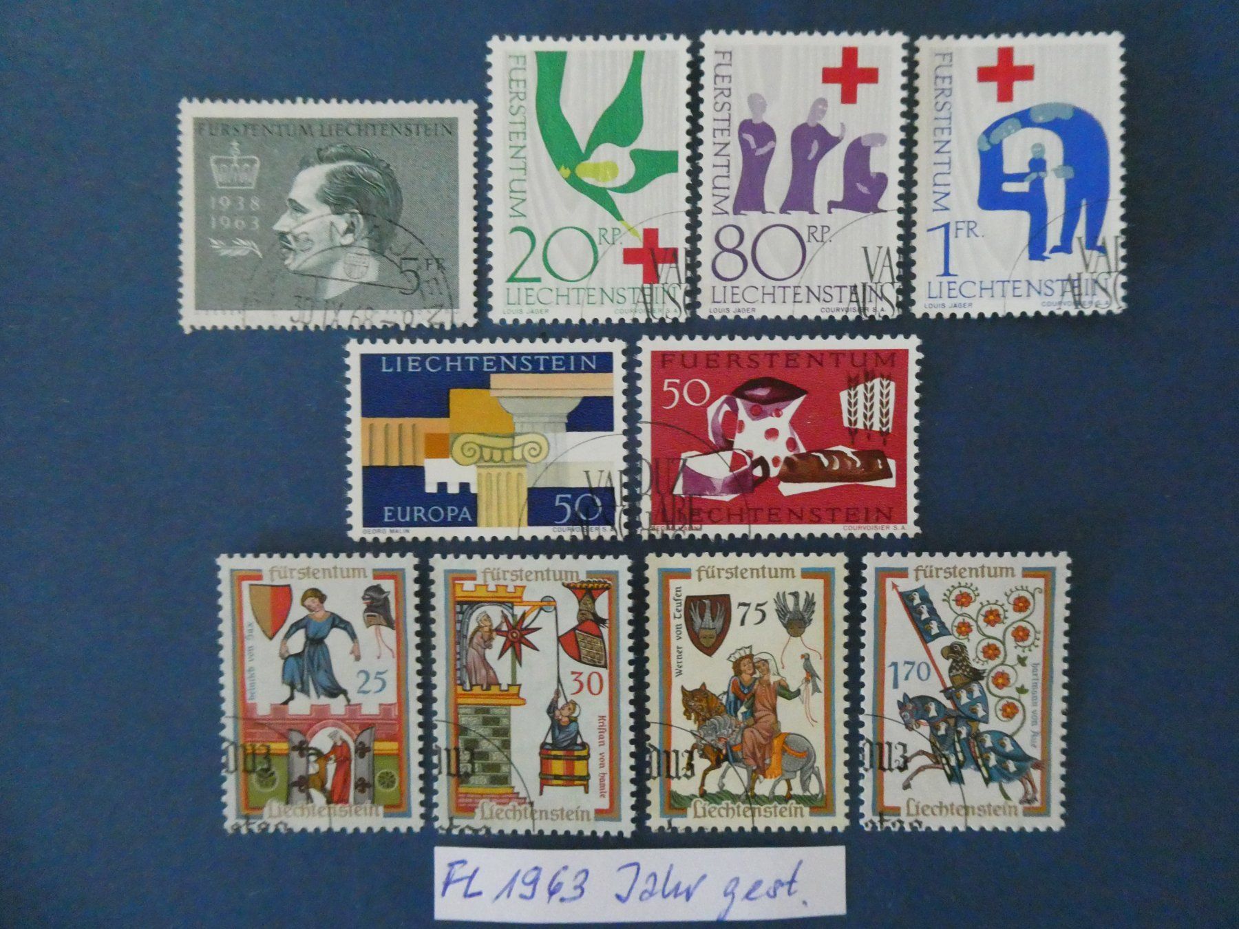 Tutti i francobolli: FL 1963 Jahr gestempelt – Usato da Lausen venduto da Herbamare01