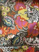 Stenzo BW-Stoff Retro-Blumenmuster 100 x 140 