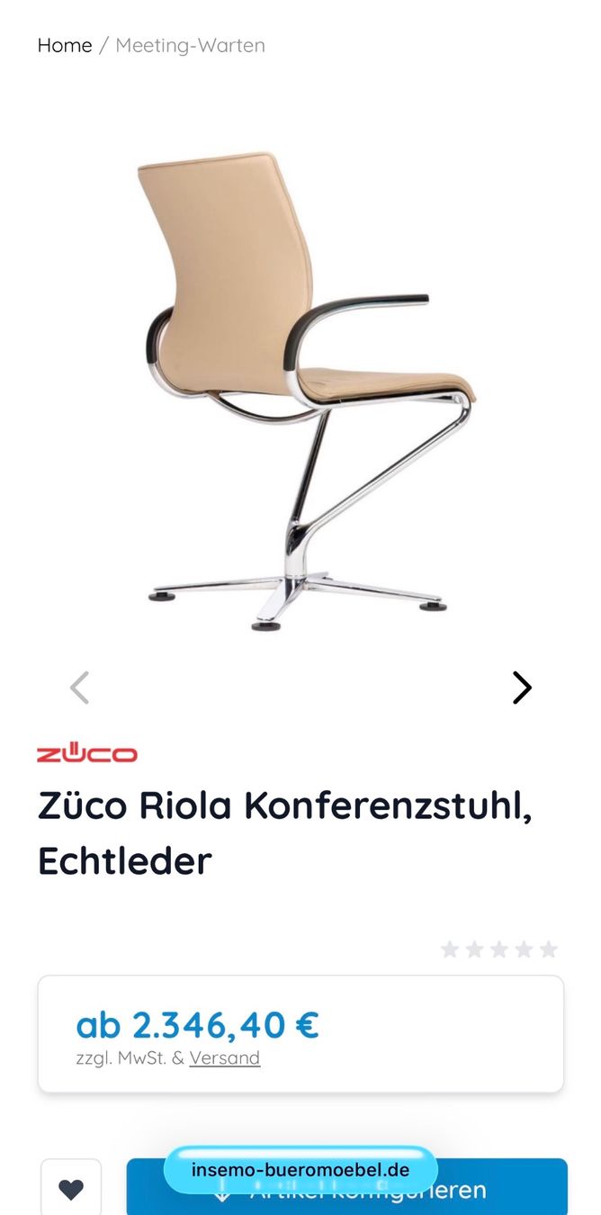 Züco Sedie: Züco Office Chair beige chrome frame – Usato da Gossau ZH venduto da iulian7 3