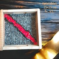 Schönes Mosaik Holztablet...in auffälligem Rot und Schwarz