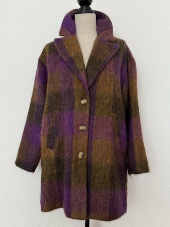 Manteau carreaux laine La Fée Maraboutée Taille 1, ample