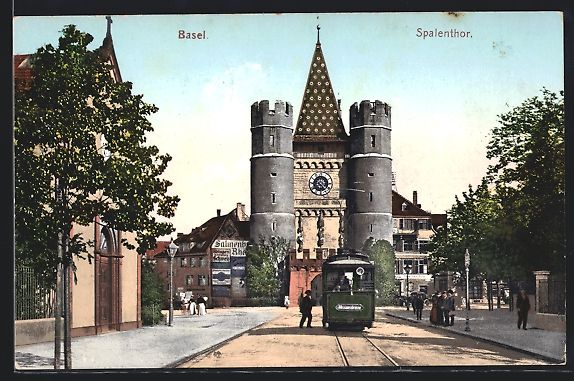 Ansichtskarten: Basel, Strassenbahn vor dem Spalenthor – Gebraucht aus Berlin von bartko-reher