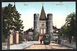 Basel, Strassenbahn vor dem Spalenthor