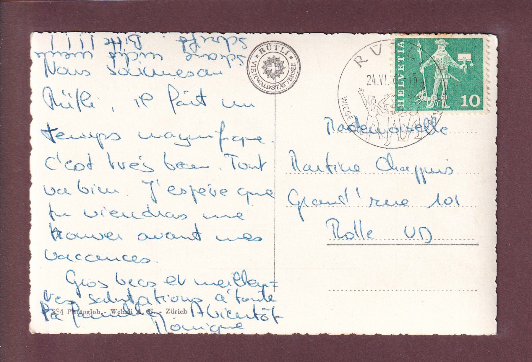 Cartoline postali: AXENSTRASSE - 8 Bilder - 1961 – Usato da Pully venduto da nicecards 1