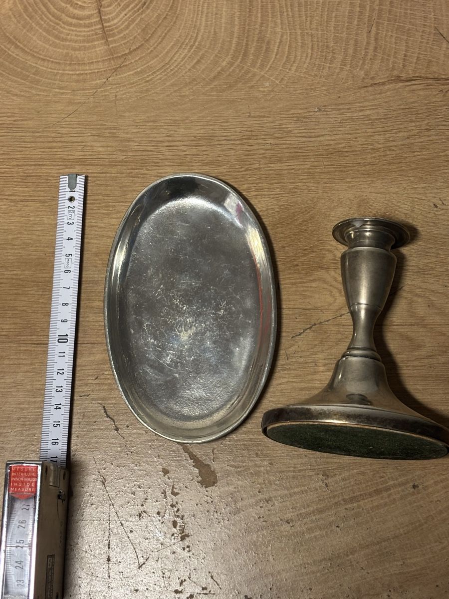 Candele: Antiker Kerzenleuchter mit Metallteller Set – Usato da Orpund venduto da BlackEagel80 8