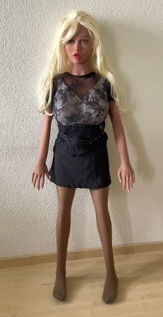 Top schwarz Spitze durchsichtig kurzarm Gr. S sexy (K12)