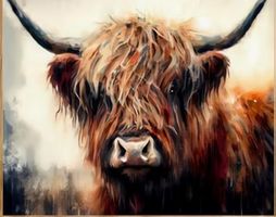 Malen nach Zahlen-kreativ-Highland-Kuh  40x50cm