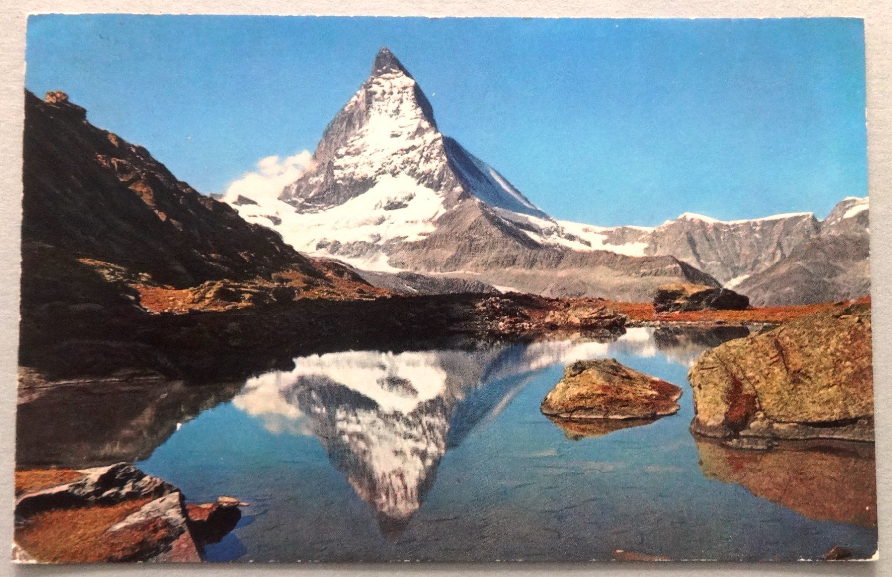 Cartoline postali: Zermatt, Riffelsee mit Matterhorn – Difettoso da Fétigny venduto da Billy2miny