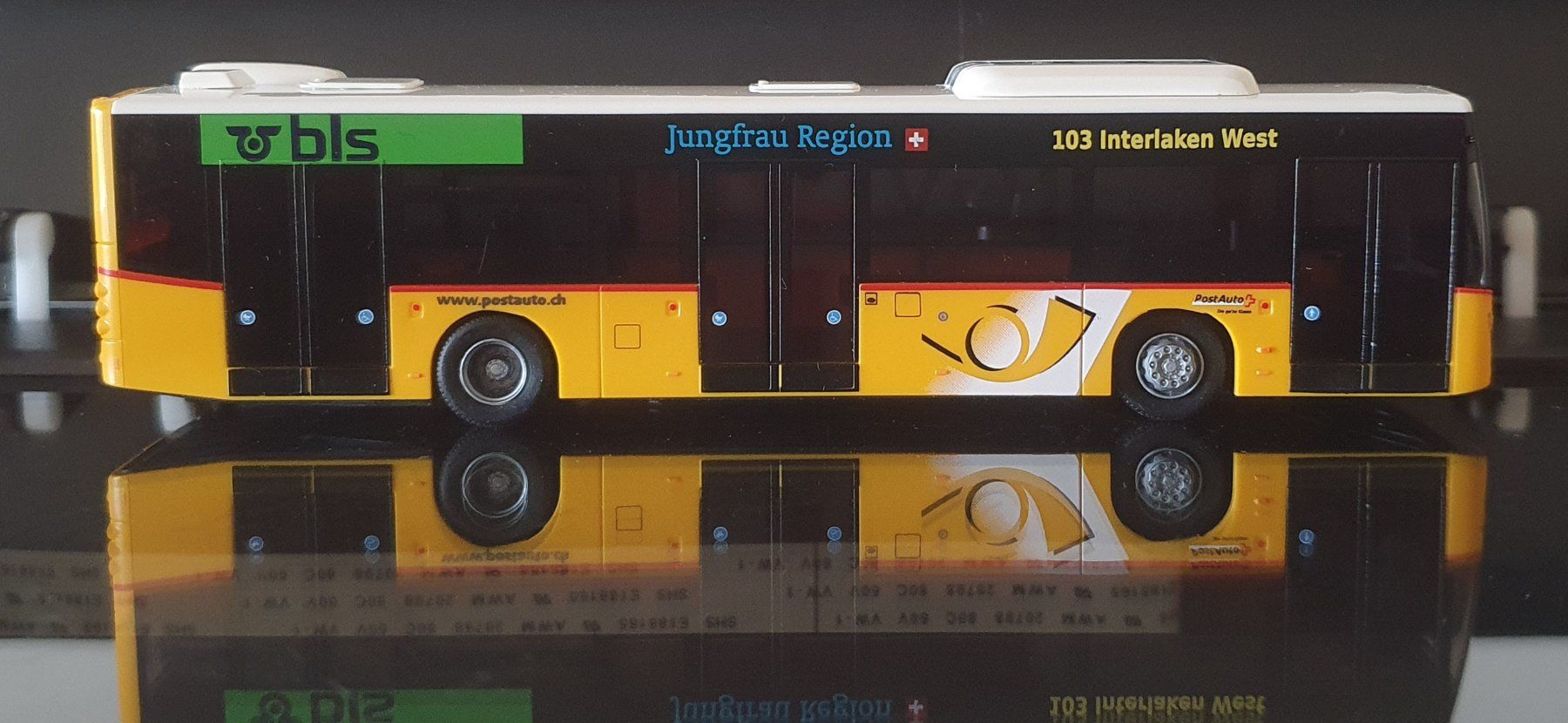 Rietze Modellini d'auto: AWM PTT PostAuto BLS Bus Interlaken MB Conecto 1:87 lim. 100 – Nuovo (secondo la descrizione) da Therwil venduto da Wat_975y 2