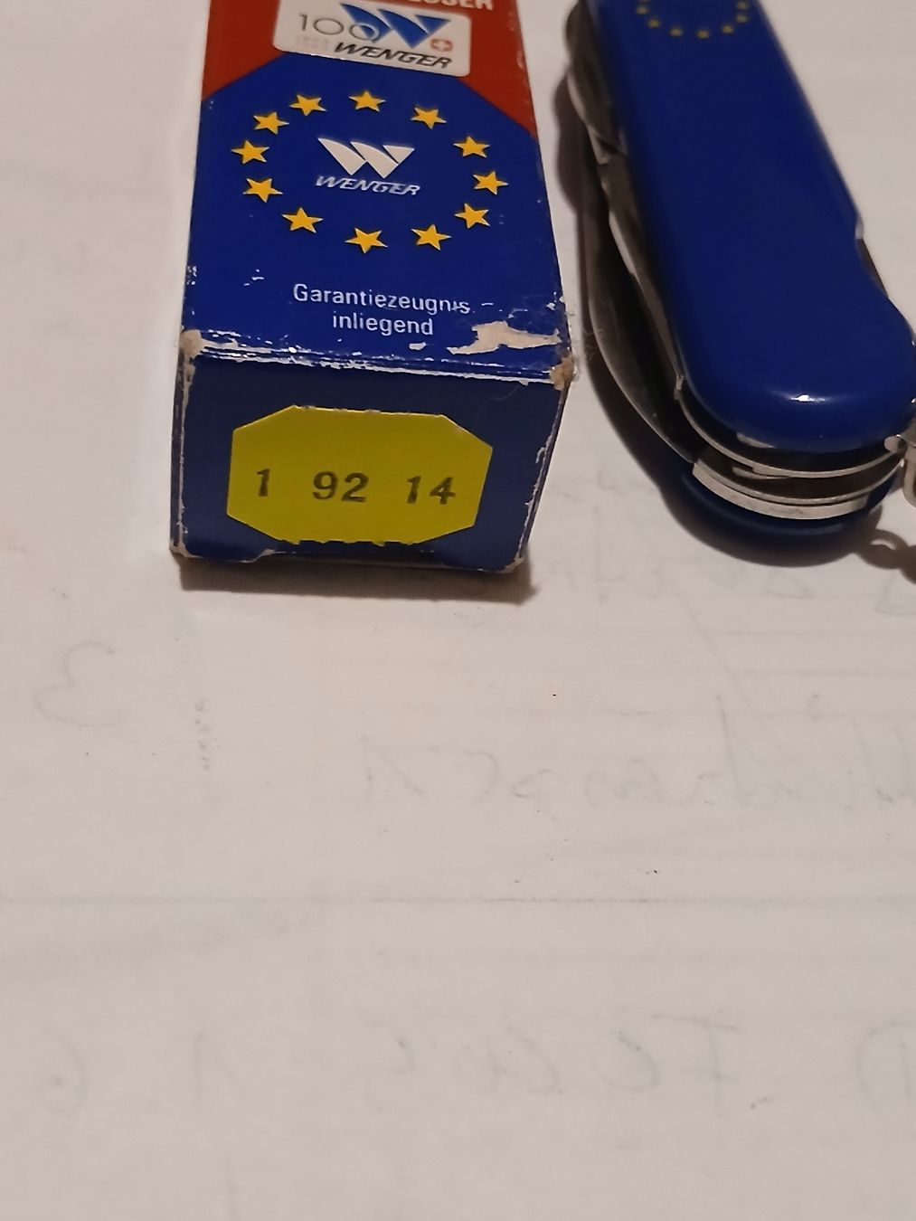 Wenger Taschenmesser: Wenger Offiziersmesser EU-Flagge mit Box  – Gebraucht aus Rebstein von Zauberwelt14 1