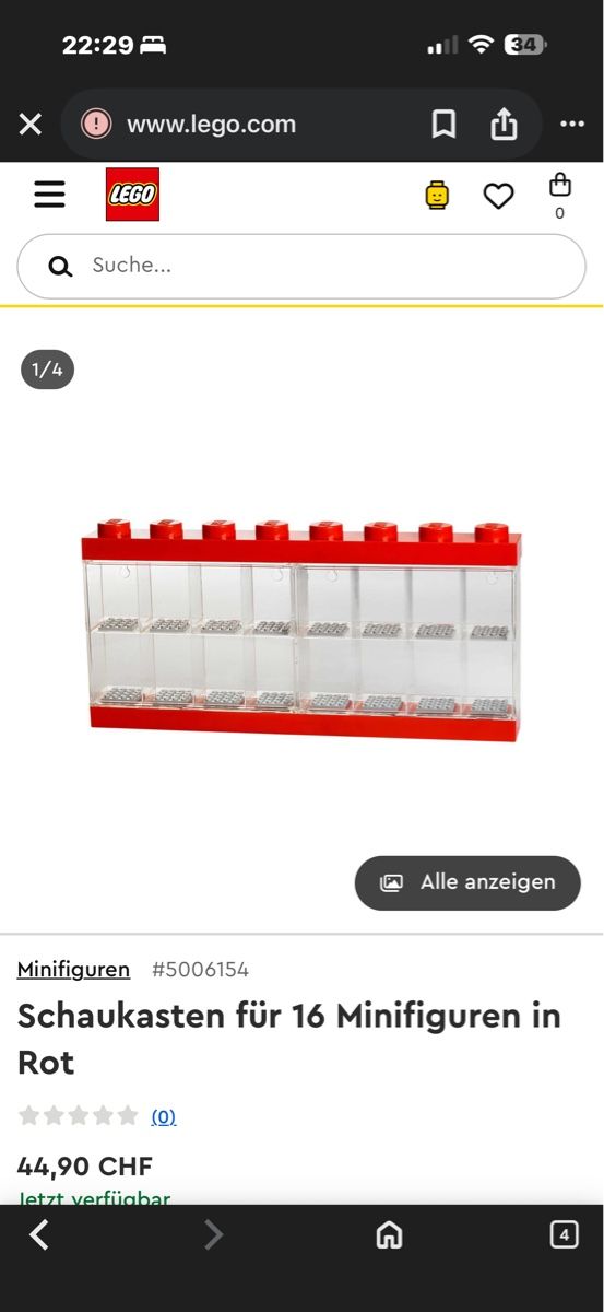 Lego Giocattoli: Display case with 16 compartments red Lego style – Usato da horw venduto da LadySherry 1
