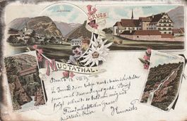 Gruss aus dem Muotathal-Litho 1900