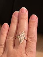Jolie bague vintage 53. plaquée zircons ne
