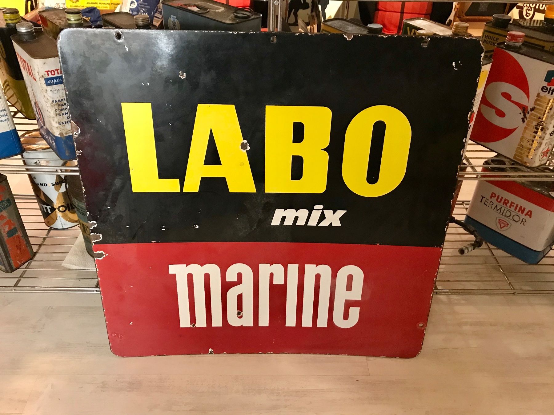 Insegne: Labo - Emailschild (doppelseitig) – Usato da Erlinsbach venduto da Stu-ff 3