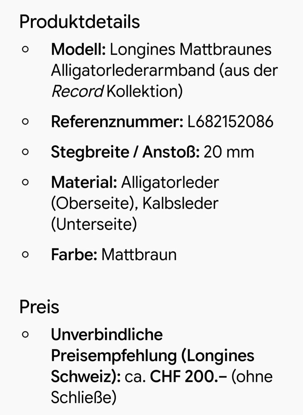Longines Uhren: Original Longines Alligatorlederband – Gebraucht aus Neuhausen von Kloti21 5