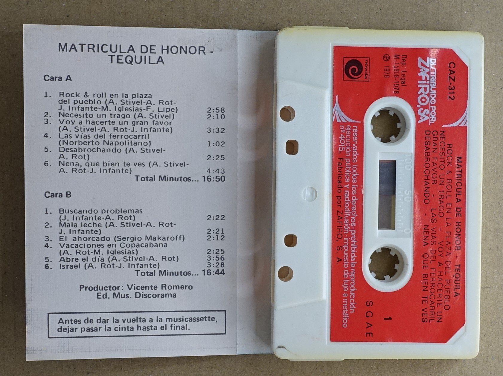 Musicassette: Tequila – Matrícula De Honor – Usato da Sessa venduto da discoverymedia 1