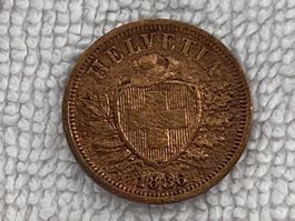 2 centimes/Rappen 1886