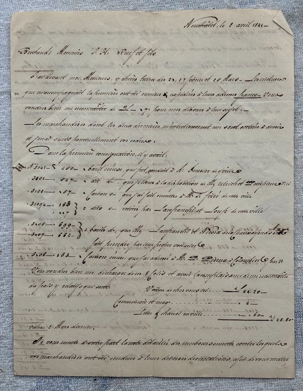 Documenti: HISTORISCHES HANDSCHRIFTLICHES DOKUMENT VON 1841 – Usato da Ostermundigen venduto da wini63 1