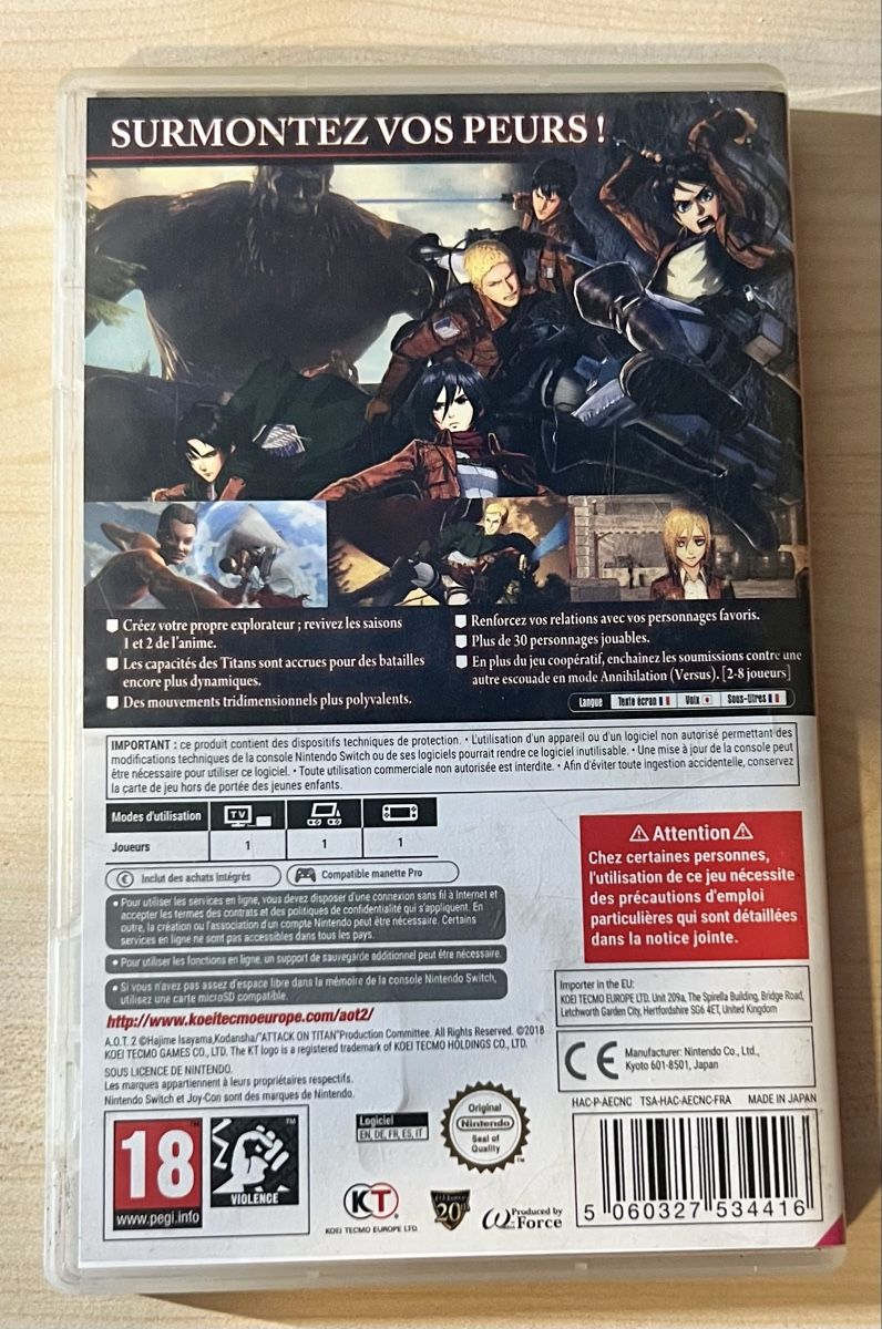 Nintendo Giochi: Attack on Titan 2 – Usato da Grandevent venduto da David28313 1