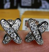 Boucles d'oreille argent avec moissanites de 0,284 ct GRA