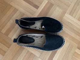 Espadrilles plates noires en daim Taille 4 (36-37)