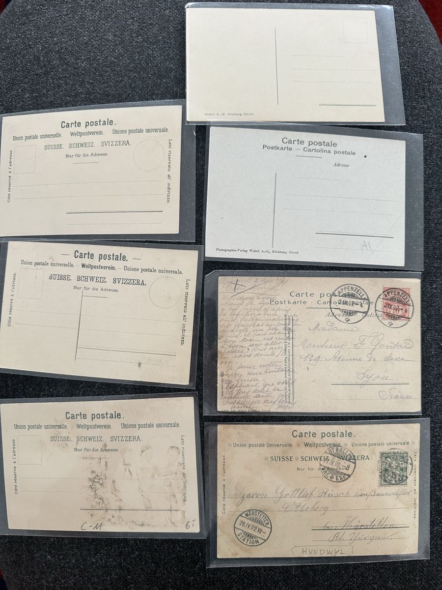 Cartoline postali: Lot von 7 Lithos Appenzell – Usato da Wettingen venduto da Phibras 1