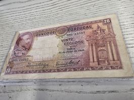 Portugal 20 Escudos 1935 Banknote guter Zustand
