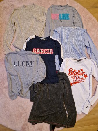 Mädchen Kleiderpaket 6 Langarmshirts + 1 Set Grösse 164/170