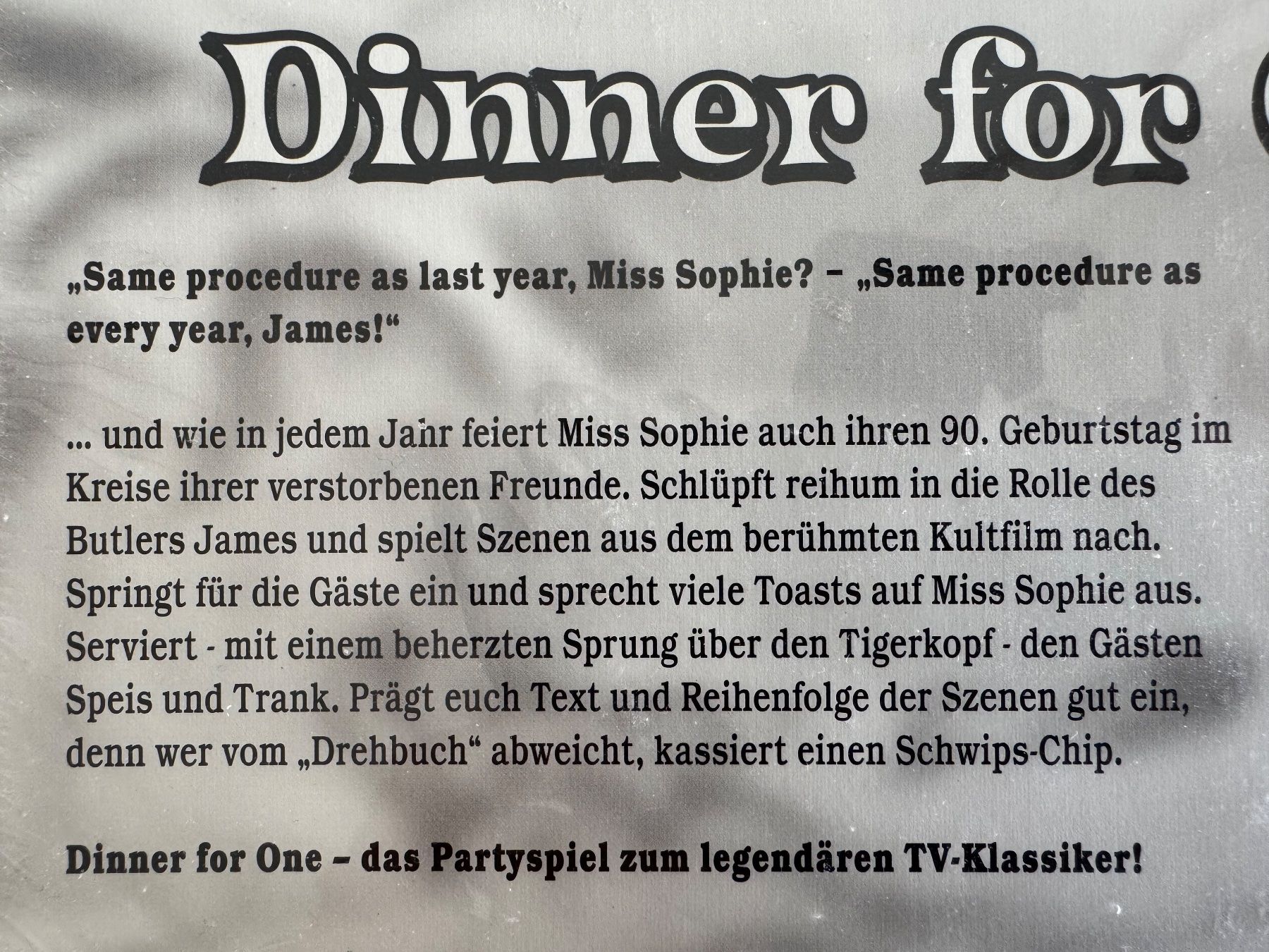 Giochi: Dinner for One – Nuovo e nell'imballaggio originale da Luzern venduto da luga01 3