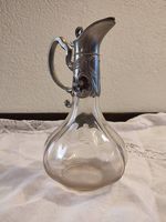 Vintage Weinkaraffe mit verzieter Zinnmontur & Deckel