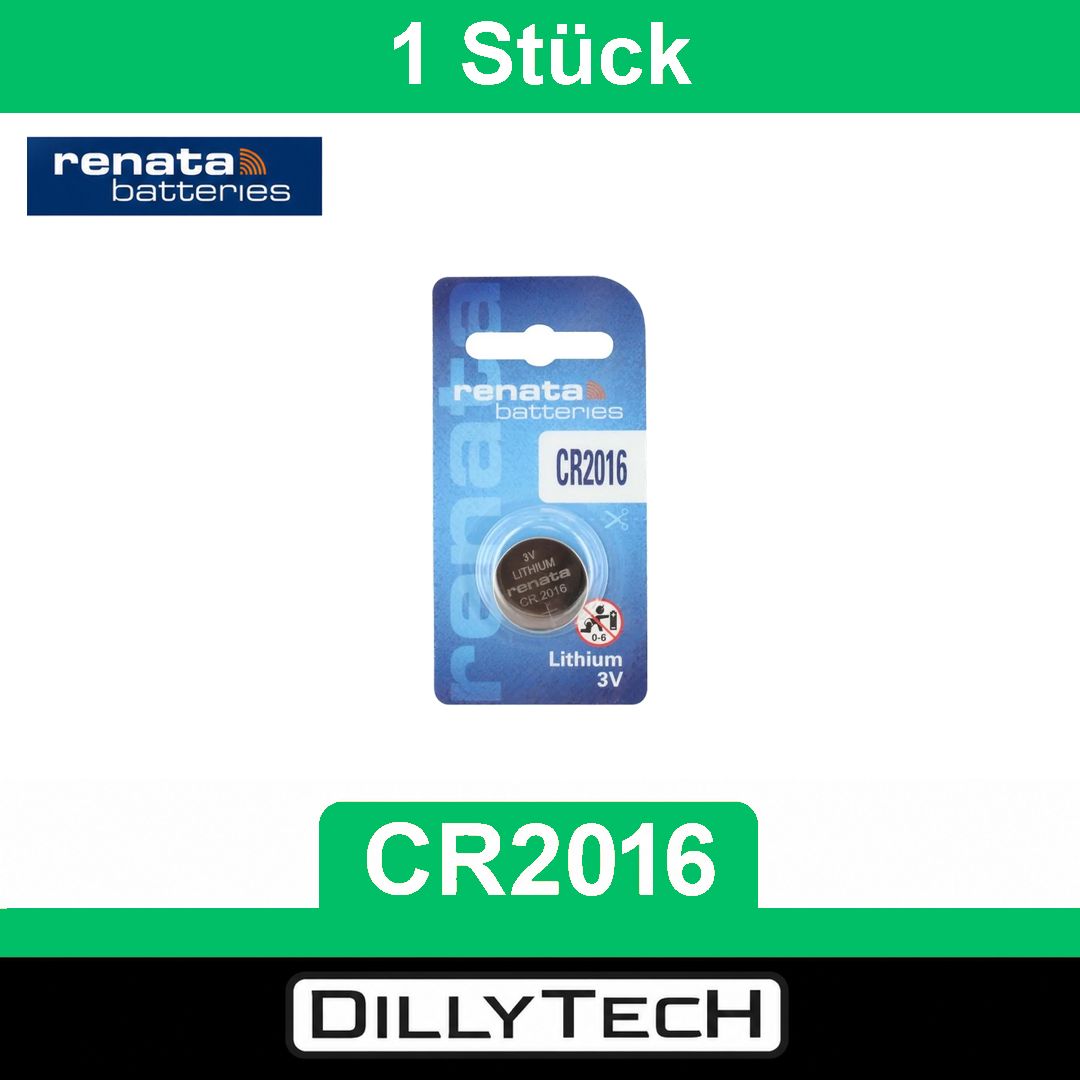 Caricatori & Batterie: Renata CR2016 Lithium Knopfzellenbatterie - 1 Stk. – Nuovo e nell'imballaggio originale da Meilen venduto da DillyTecH