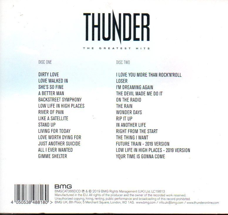 CD: 2-CD - THUNDER - THE GREATEST HITS 2019 Hardrock – Usato da Volketswil venduto da Stones 1