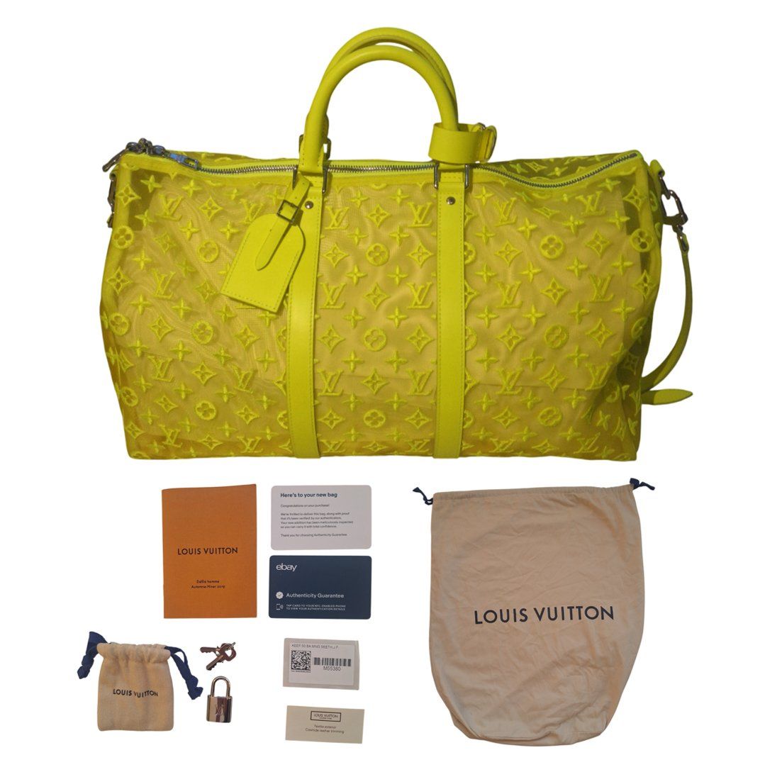 Louis Vuitton Taschen: Louis Vuitton Keepall 50 / Neon Yellow Mesh / Virgil Abloh – Gebraucht aus Kilchberg ZH von mrmame
