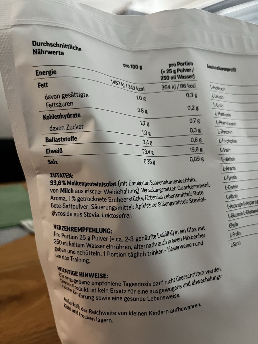 Cibi & Specialità: edubily - WHEY ISOLAT aus Weidemilch Erdbeer - Geschmack – Usato da Baar venduto da Girlpower1994 3