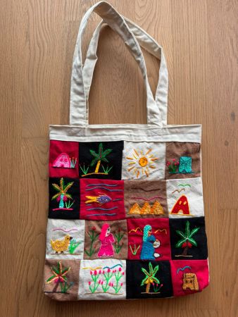 NEW - Colorful hand-made artisan zipped tote