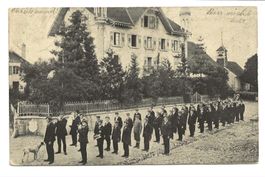 Trey VD Pensionnat Cornamusaz  Départ pour la promenade 1912
