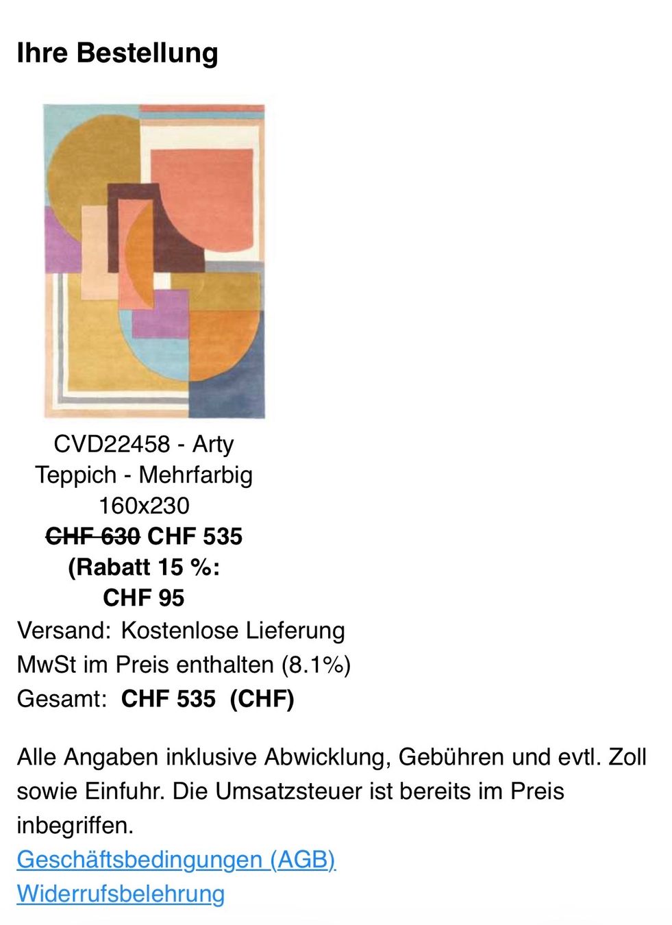Teppiche: Teppich – Gebraucht aus Küsnacht ZH von jda_6kry 3