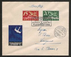 1927 : Flugbrief Int. Flugmeeting - mit Vignette