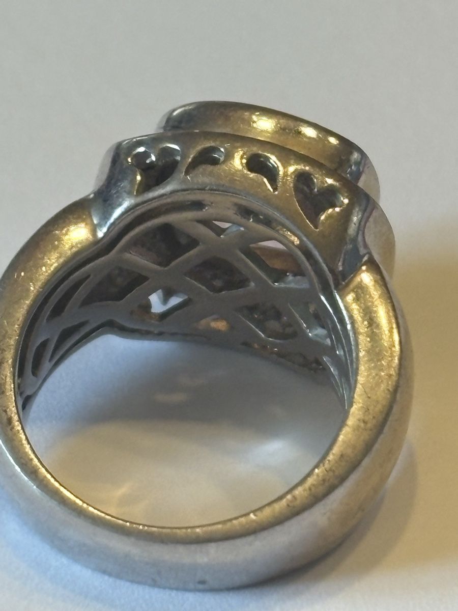 Anelli: 925 12,6 g Silber Ring mit rosa Stein  – Usato da Murten venduto da Tzaugg 6