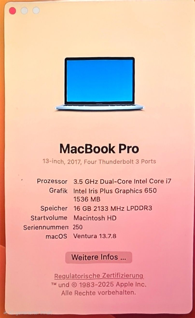 Apple Notebook: MacBook Pro 13" 2017 i7 16GB RAM 256GB – Usato da Küssnacht am Rigi venduto da rafaro94 7