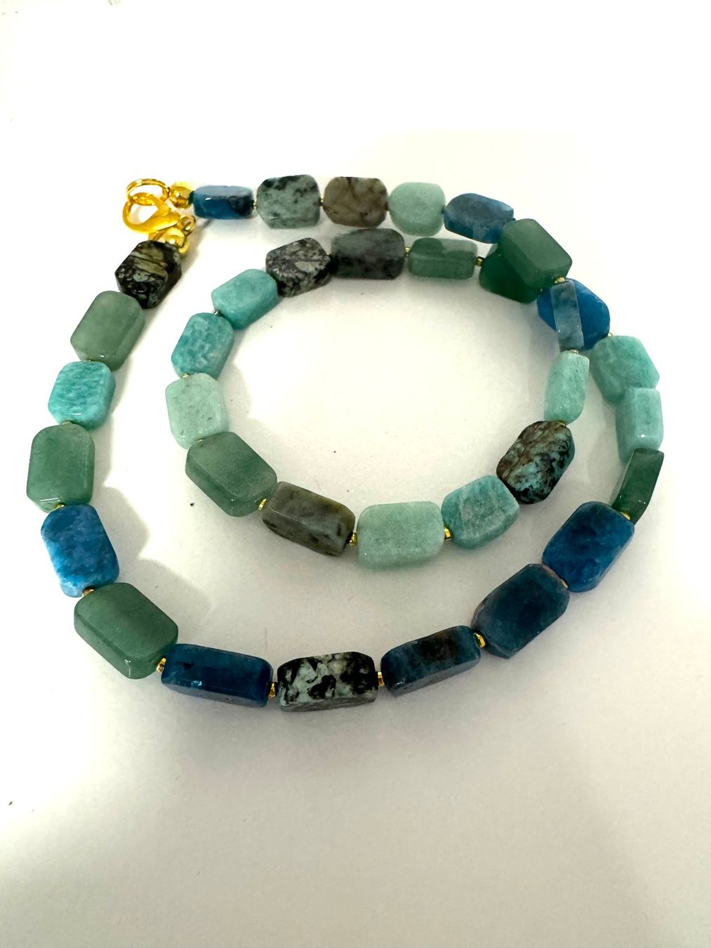 Catenine: Halskette Amazonit, Jade, Afrikanischer-Türkis – Nuovo (secondo la descrizione) da Biberist venduto da tl-schmuck 1