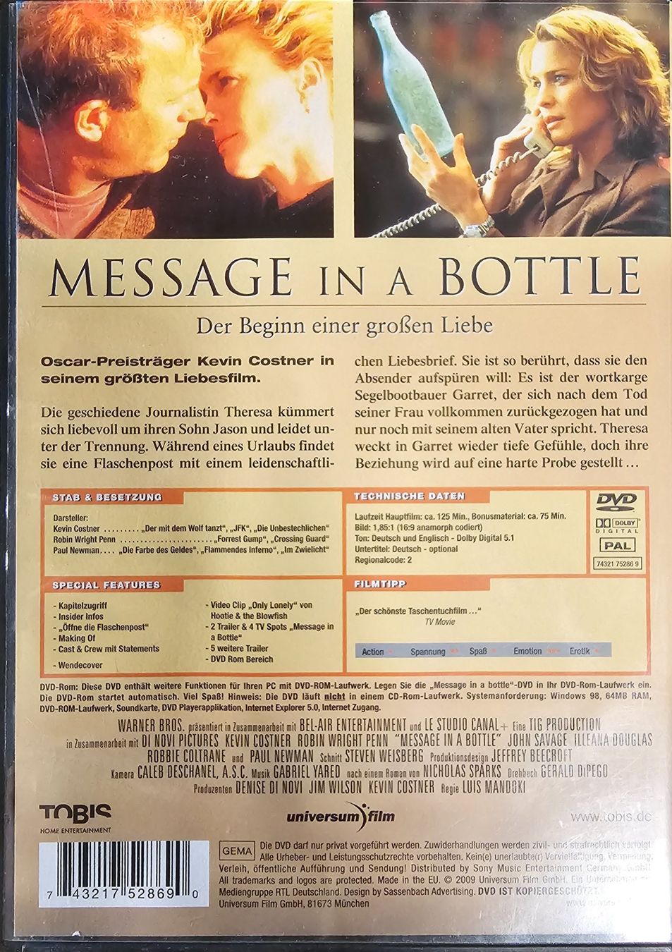 Tutti i DVDs: Message in a bottle – Usato da Wahlen b. Laufen venduto da Cg10 1