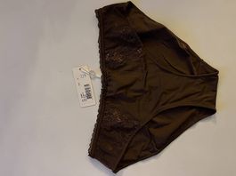 eleganter Slip dunkelbraun mit Spitze Grösse M