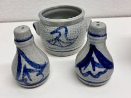 Vintage Menage Kobalt Blau Steinzeug. NEU