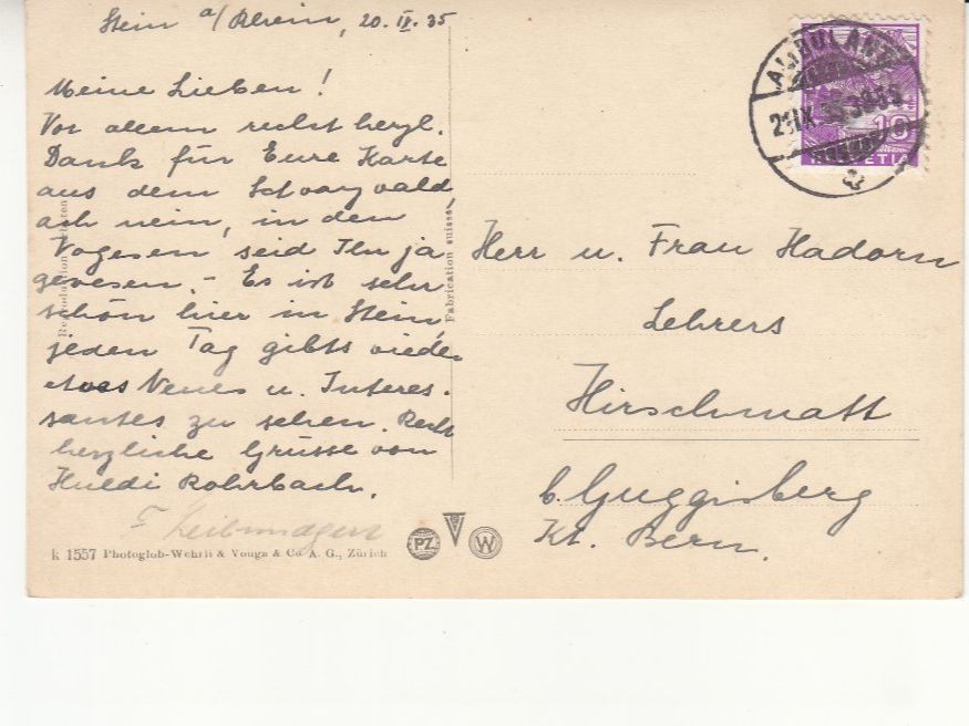 Cartoline postali: Stein am Rhein 1935 – Usato da Bürglen TG venduto da StampGraf 1