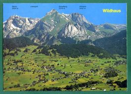 Wildhaus, Obertoggenburg, Flugaufnahme, ungelaufen
