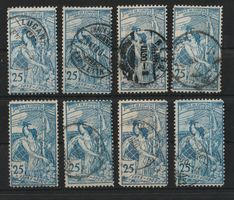 Lot 79 A, UPU 1900 25.Rp blau , gestempelt