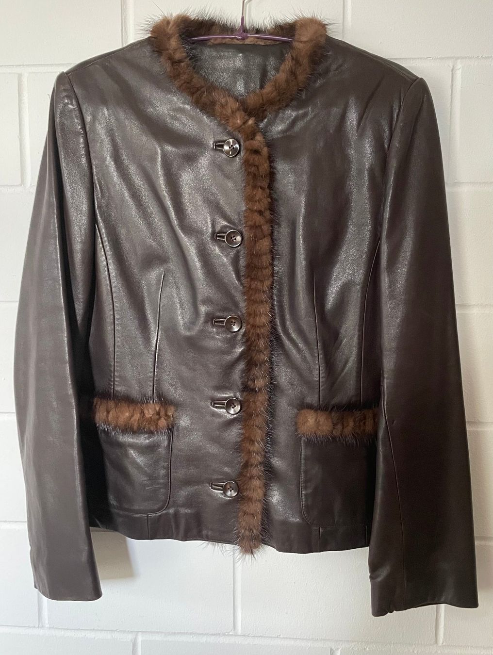Giacche: Dunkelbraune Lederjacke – Usato da Etoy venduto da Diadefin